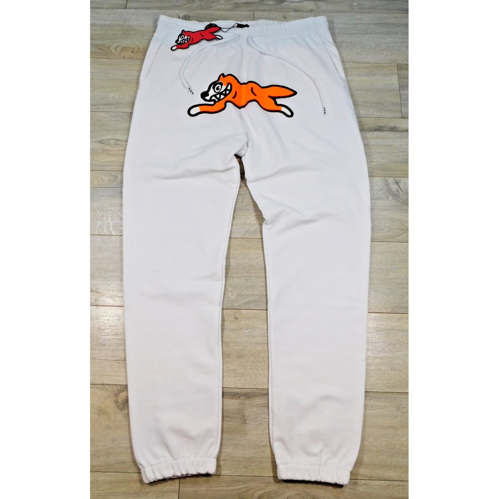Billionaire Boys Club BBC Running Dog Logo White Jogger Sweatpants Mens Size XL